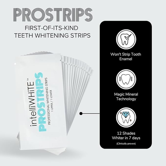 Prostrips - 12 Shades Whiter Teeth - 56 Enamel Safe REMINERALIZING Gentle Strips ??97% Had No Sensitivity - Bonus Size