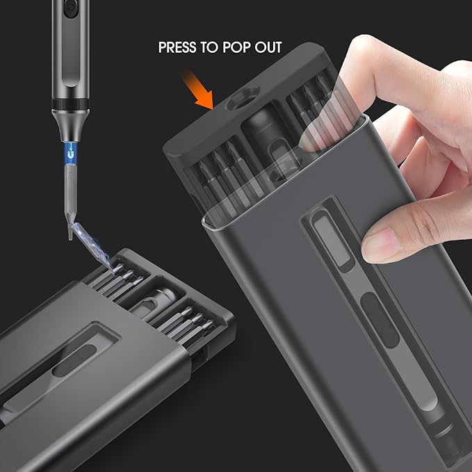 MAXME100짰 Powerful Cordless Electric Precision Screwdriver Set With LED Light - Small Mini Micro Screwdriver Set for DIY Projects and Repairs Gift - Rechargeable Portable