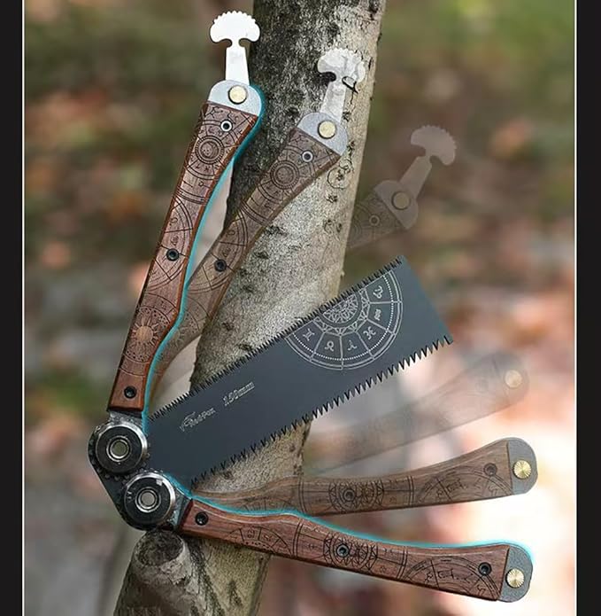 Folding Hand Saw 7.5 Inch Folding Japanese Pull 11/15TPI Double-Edged Hand Saw with SK5 Flexible Blade WoodSaw for Woodworking Camping DIY Small Projects