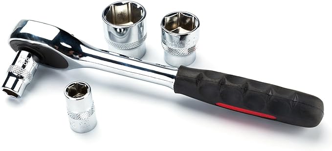 MAXPOWER 11-Piece 3/8" Ratcheting Socket Wrench Set Quick Release Reversible Ratchet Handle and Swappable Spanners Sockets with Hanging Rack