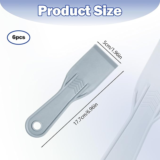 6 Pcs Flexible Plastic Paint Scraper, 2 Inch Plastic Putty Knife Flexible Knives for Taping Drywall Wall Painting Spackling Patching Spreading Painting Wall Scratching