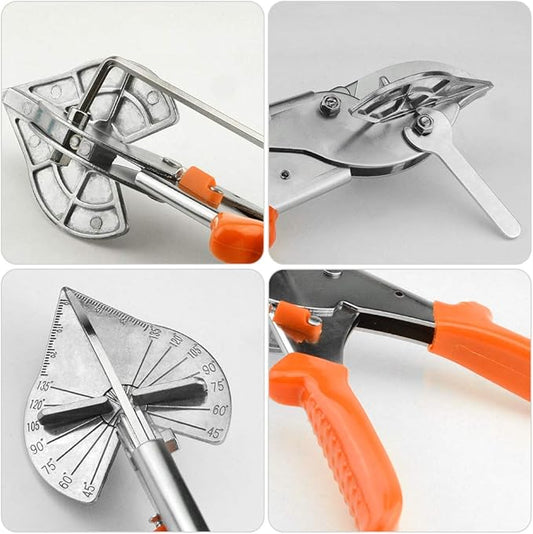 WMYCONGCONG Miter Shear Cutter Adjustable 45 To 135 Degree with Safety Lock Hand Tools for Cutting Plastic PVC and Molding Trim with 5 Replacement Blades and Spanner