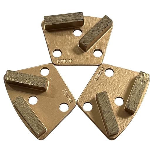 Trapezoidal Diamond Grinding Discs for Iron Horse, Warrior, XtremePolishing & ASL Grinders, 18/20 Grit, Extra Soft Bond, Set of 3PCS