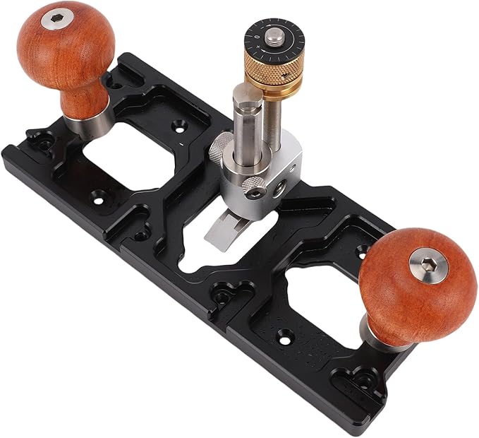 Fabater Router Plane, Handheld Adjustable Woodcraft Trimming Tool, Aluminum Alloy Depth Stop Planer, Slotting Hand Planer for Woodworking