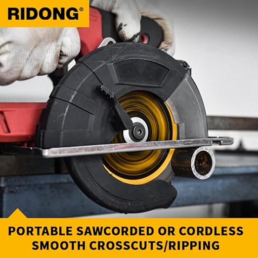 2 Pack 6-1/2 Inch 48 Teeth Steel and Metal Cutting Circular Saw Blade, 5/8" Arbor, Thin Kerf, Professional Carbide Tipped Blade for Angle Iron, Medium Metal, Steel Plate, Copper/Brass, EMT Conduit
