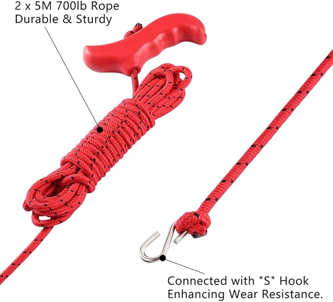 Hand Chain Saw for High Limb Tree Branch with 50 Inch Long Chainsaw 34 Blades on Double Sides and Two 5M Ropes, Easy for Cutting High Branch Upon 7M, Perfect Survivalist Tool & Camping Garden Gear.
