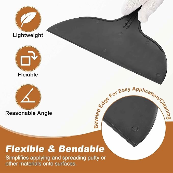 HARFINGTON 10pcs Putty Knife Scraper 10" Width Flexible Plastic Putty Knife Paint Scraper Tool for Taping Drywall Spreading Painting Wall Scratching Black