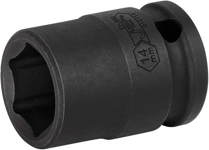 Jetech 3/8 Inch Drive 14mm Standard Impact Socket, Made with Chrome Molybdenum Alloy Steel, Heat Treated, 6-Point Design, Metric