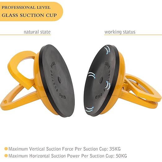 ASDFGHT Glass & Tile Suction Cup Lifter, Heavy Duty Aluminum, for Lifting Moving Glass, Tiles, Mirror, Granite, Fix Gap Laminate Floors (2Pack)