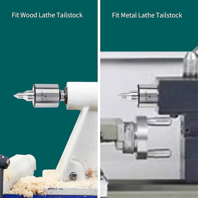 MT2 Live Tailstock Center for Lathe, Medium Duty Long Nose 60째 Triple Bearing High Accuracy 0.0002" Load Capacity 220 LB(Long)