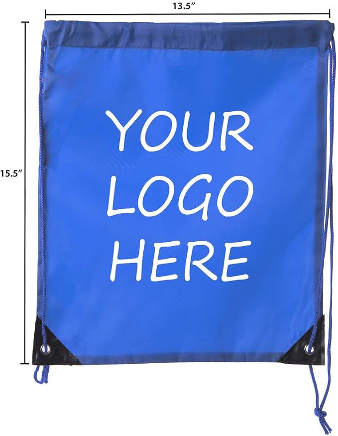 Mato & Hash Custom Bags With Your Logo | 20PK Promotional Drawstring Backpack - 20PK Royal CE2500