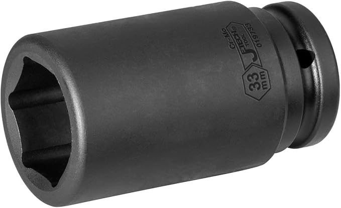 Jetech 3/4-Inch Drive 33mm Deep Impact Socket with 6-Point Design, Heat-Treated Chrome Molybdenum Alloy Steel, Metric