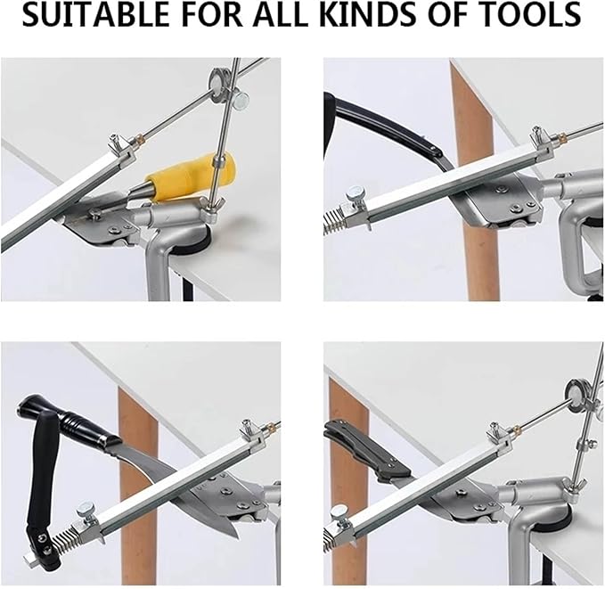 Knife Sharpener Professional Stainless Steel Kitchen Chef Knife Sharpener Home Knife Sharpening Kit Abrasive Holding System Tools with 10 whetstones (SET-A)