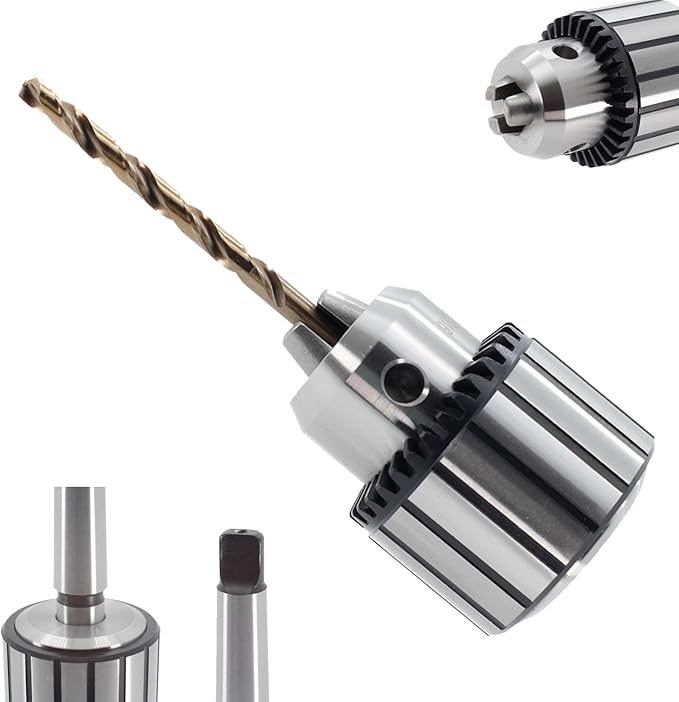 Drill Chuck JESTUOUS B16 Key Type 1/2 Inch(1-13mm) with MT2 Morse Taper Arbor Heavy Duty Chucks