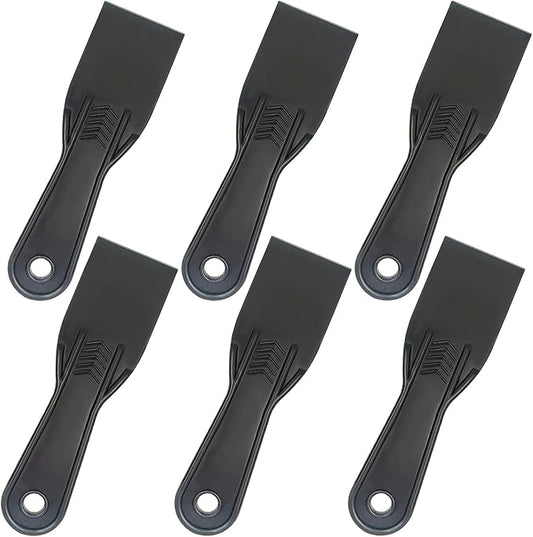 6 Pack Plastic Putty Knife Set, 2" Flexible Paint Scraper Tools for Spackling, Drywall Repair, Patching, Plastering, Caulking, Wallpaper Removal, Non-Scratch Spackle Knife & Putty Scraper