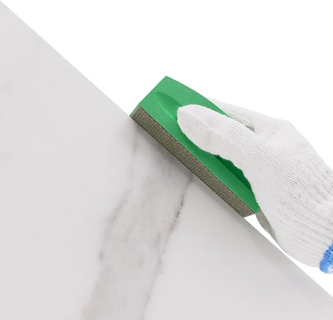 Diamond Hand Pads Foam Backing for Tile Stone Marble Concrete Ceramics Granite Glass Wet Dry (400 Grit)