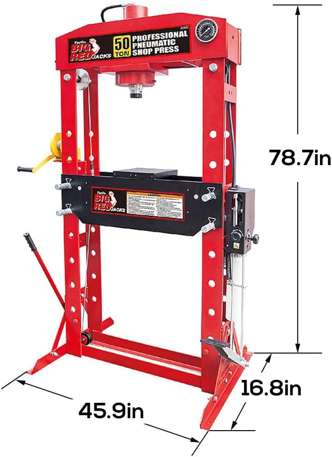 50 Ton H-Frame Hydraulic Shop Press with Floor Press Plates for Garage Shop