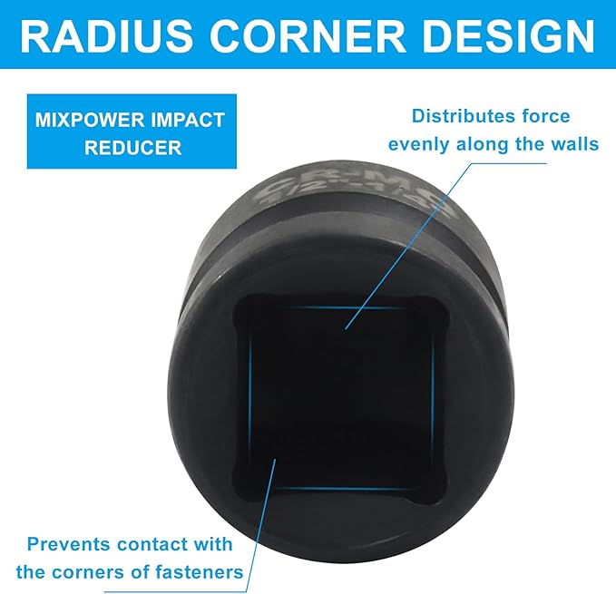 1/2" Female to 1/4" Male Impact Socket Adapter, Black Wrench Socket Adapter For Impact Driver