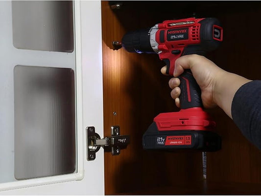 21V MAX Cordless Drill/Driver Kit, 2 Batteries and Charger, 26 Accessories, 3/8-Inch Keyless Chuck, 2 Variable Speed, 24+1 Position, LED Light, Toolbox
