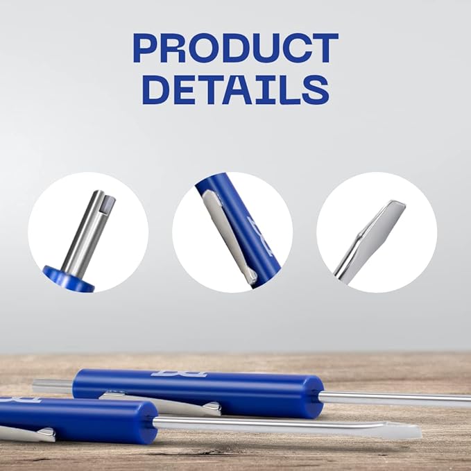 Mini Pocket Screwdriver - Removal Tool - Precision Thermostat Tool - 3 Pack - Schrader Removal - Small Size - 3 Point Screwdriver - Automotive Tools
