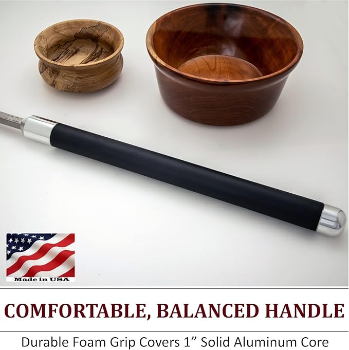 Simple Woodturning Tools Carbide Lathe Turning Tool Set of 3 Full Size with 17" Foam Grip Handles, USA Made
