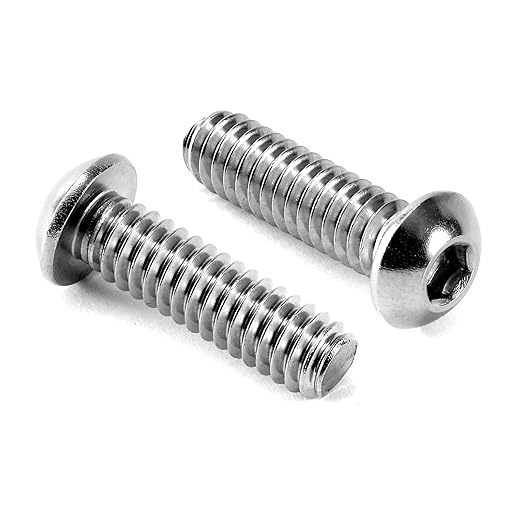 3/8-16 x 7/8" Button Head Socket Cap Bolts Screws, 10Pcs 304 Stainless Steel 18-8, Allen Hex Drive, Bright Finish by SG TZH(with Hex Spanner)