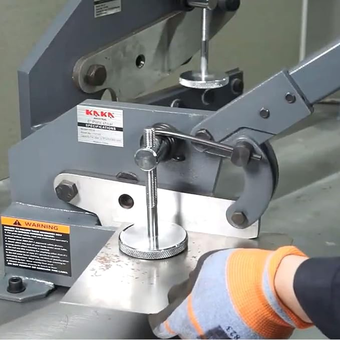 KAKA INDUSTRIAL Manual Metal Shear,6 inch Cutting Capacity for Steel Plate, Round and Flat Bars | Bench-Mount Hand Cutter HS-6