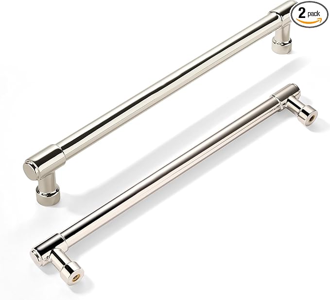 khtumeware 2 Pack 8 Inch(203mm) Polished Nickel Cabinet Pulls Kitchen Cabinet Handles Kitchen Cabinet Hardware for Cupboard Drawer Pulls Dresser Handle…