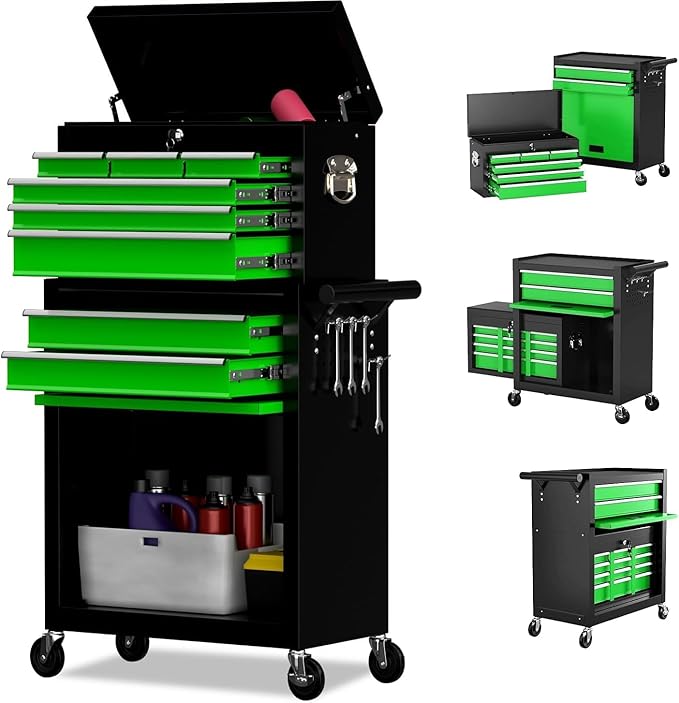 8-Drawer Rolling Tool Chest Tool Box,Removable Tool Storage Cabinet with 4 Wheels