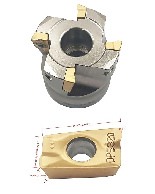 KinRite 2inch R8-FMB22 Face Mill Arbor with BAP400R 50-22-4T 50mm/1.9inch Face Milling Holder CNC End Mill Milling Shell Cutter with 10pcs APMT1604PDER Milling Carbide Inserts