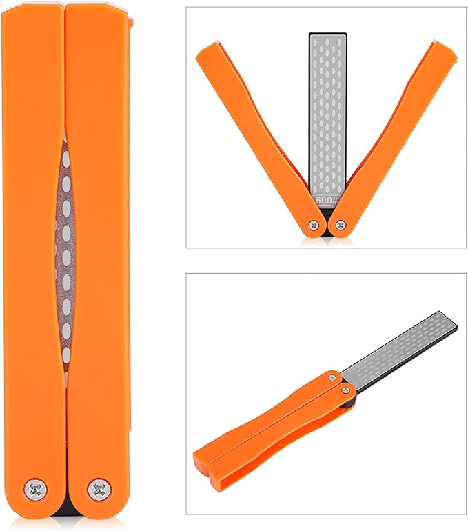 Folding Knife Sharpener, 400/600 Grit Knife Sharpener, Folding Double Sided Stone for Outdoor Camping Garden Kitchen, Sharpener Stone