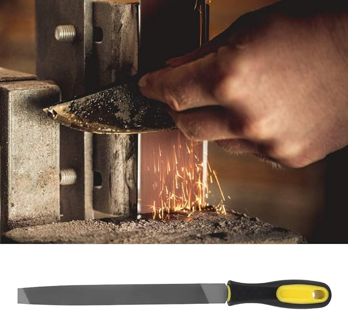 Eboxer 8in Flat Mill File, with Ergonomic Handle, Smooth Blade, T12 Carbon Steel Metal File Sharpening for Drills and All, Shears, Lawn Mower Blade and so on
