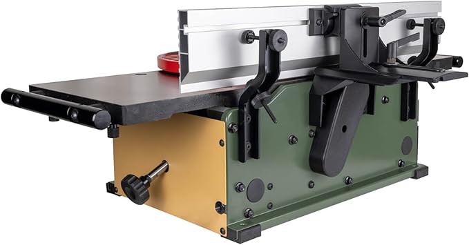 Cutech 401100HI 10-Inch Spiral Cutterhead Benchtop Jointer with Cast Iron Tables, 20 TC Inserts, Extra Long 24" Aluminum Fence, Additional 7-3/8" Fence Brackets, and a 12-amp Motor