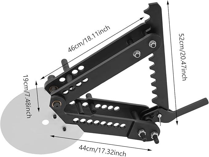 Tube and Pipe Bender Head 0-120째 Manual Pipe Bender with Multiple Adjustment Holes and Long Handle Tube Bender Replacement for Construction Machinery Decoration