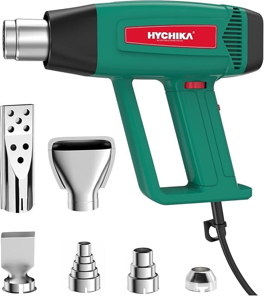 HYCHIKA Heat Gun,Orbital Sander 3.8Amp 450W,Reciprocating Saw,180W Rotary Tool,30W LED Work Light,5-Tool Power Tool Set Combo Kit