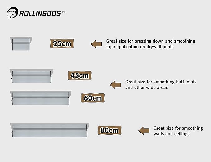 ROLLINGDOG Drywall Skimming Blade Set - 4pcs Skimming Blades with Extra Blades,Taping Knife,Putty Knife,3pcs Hand Sander with Sandpapers and Extension Pole for Drywall Jobs