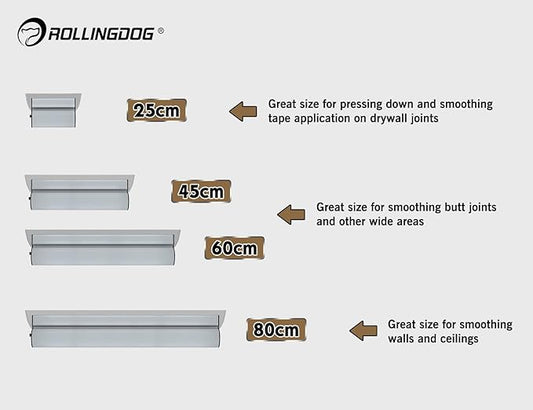 ROLLINGDOG Drywall Skimming Blade Set - 4pcs Skimming Blades with Extra Blades,Taping Knife,Putty Knife,3pcs Hand Sander with Sandpapers and Extension Pole for Drywall Jobs