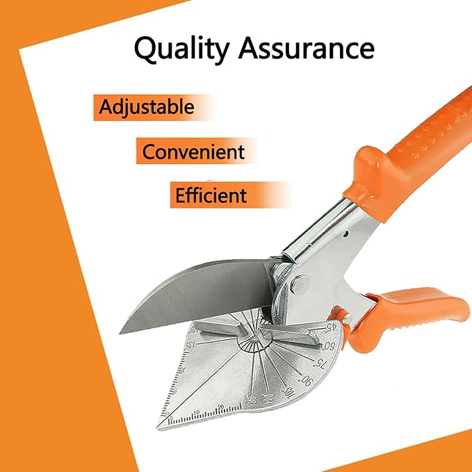 Miter Shears for Trim and Molding ??Adjustable Angle Cutter 45째??35째, Hand Tool for Soft Wood, Quarter Round, PVC, Rubber, Popsicle Sticks, Decorative Edges