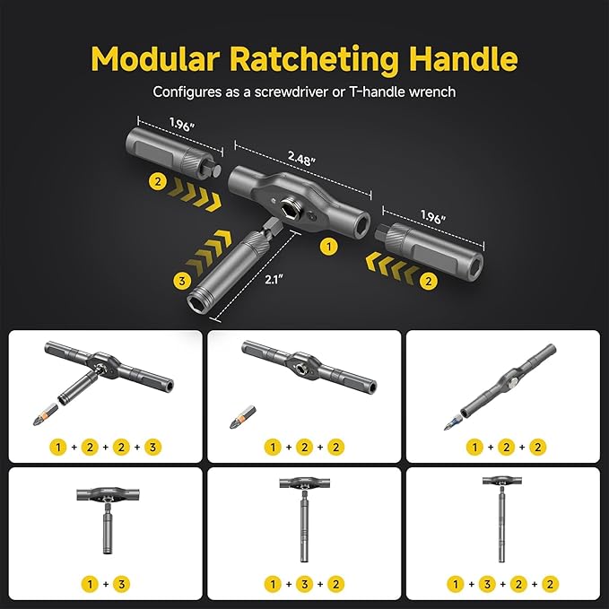 24 in 1 Magnetic Screwdriver Set, Ratchet Screwdriver Set Magnetic, DIY Ratchet Handle Detachable Versatile Toolkit for PC, Furniture, Bicycle