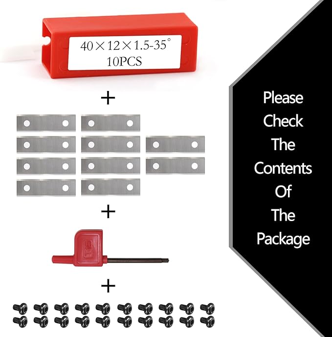 Carbide Scraper Blades 1.6" 40mm Carbide Inserts for Paint Scraper Hand-Held Scrapers Spiral Helical Planer Cutter Heads and Router Bits