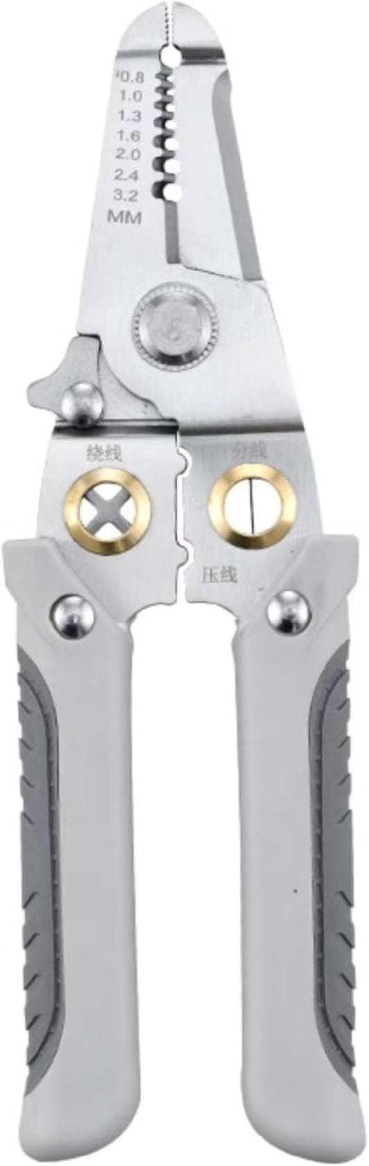 Electrician's Multi-Function Wire Stripper Tool, 6-in-1 Multi-Function Wire Stripper, Ergonomic Handle Design, Ideal for Home Renovation and Automotive Use (B-With measuring edge)