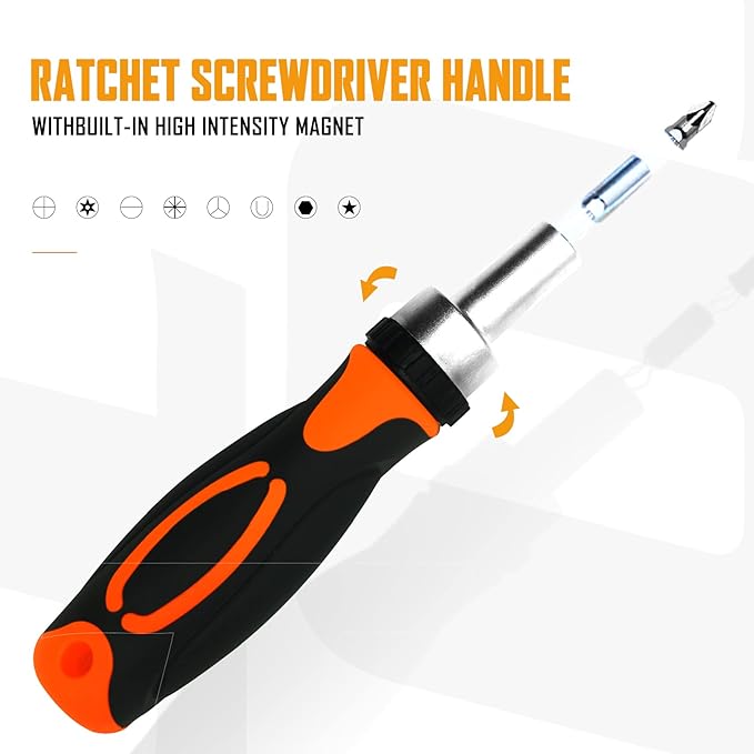 Ratcheting Screwdriver Set Screwdriver 42 in 1 Ratchet Wrench Set, With Rotatable Ratchet Handles 竊?Storage Case, Household Repair Tool Kits for Bike