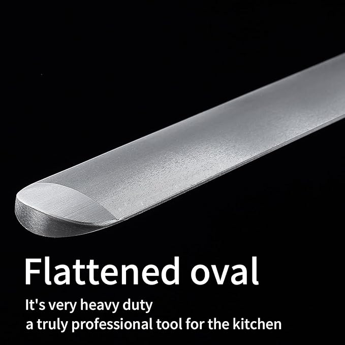 Honing Steel 12 inch Flat Honing Rod Heavy-Duty Sharpening Steel, Fine Cut, High hardness, Ideal For Butcher Knives and Chef Knives, Knife Sharpeners