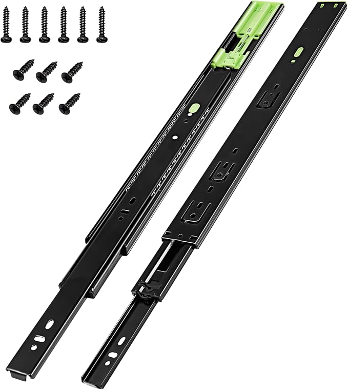 1 Pair | Soft Close Drawer Slides 12 inch, HBL??Heavy Duty Cabinet Drawer Slides Replacement - Ball Bearing Full Extension, 200 LB Capacity, Made of Cold-Rolled Steel, Rust-Resistant & Long-Lasting.