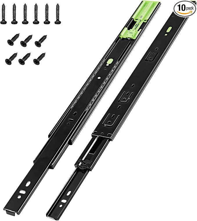 10 Pairs | Soft Close Drawer Slides 20 inch, HBL??Heavy Duty Cabinet Drawer Slides Replacement - Ball Bearing Full Extension, 200 LB Capacity, Made of Cold-Rolled Steel, Rust-Resistant & Long-Lasting.