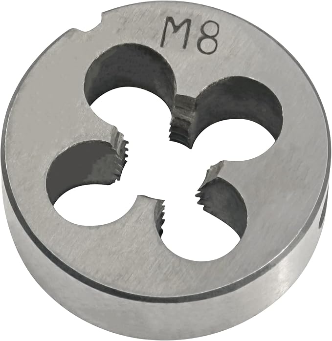 Aceteel M8 x 1.25 Metric Round Die, Machine Thread Die M8 X 1.25mm Right Hand