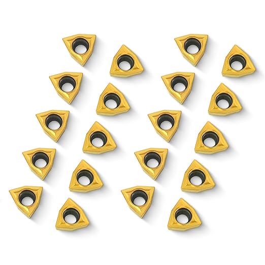 20 PCS Carbide Turning Inserts, WCMT06T304 (WCMT32.51) CNC Lathe Replacement Carbide Inserts for Indexable Lathe Turning Tool Holder
