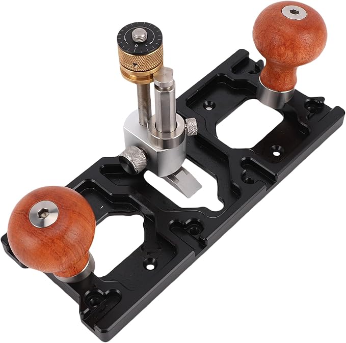 Yunseity Router Plane Handheld Woodworking Tool, HD39 Adjustable Hand Wood Planer Aluminum Alloy Wood Trimming Plane with Depth Stop for Woodworking