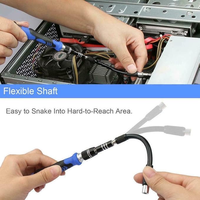 58 in 1 Repair Tool Kit Precision Small Screwdriver Set 54 Bit Magnetic Driver for Computer Laptop PC Precision Screwdriver Torx Smartphone Nut Driver 2.5, 3, 3.5, 4, 4.5, 5mm