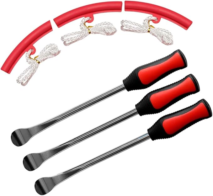 Asooll 11.5" Tire Spoons Motorcycle Tire Changer Tools Bike Tire Iron Levers Repair Kit with 3 Pcs Rim Protectors